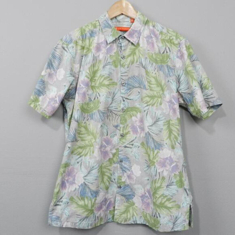 Tori Richard Hawaiian Shirt Size S Pastel Tropical Floral Palm Retro Resort Golf